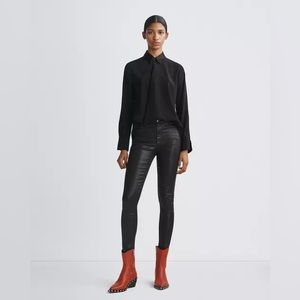 Rag & Bone Nina Coated Black High Rise Below the Waist Skinny Jeans NWT S30